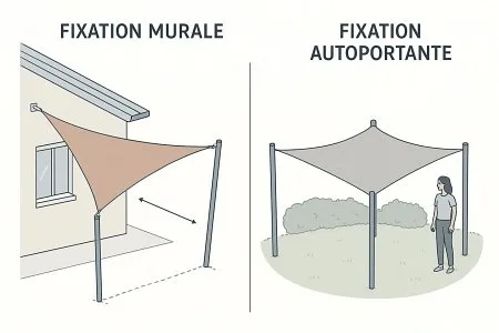 Fixation murale ou autoportante